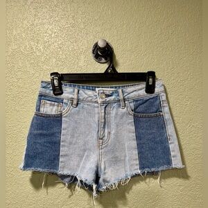 PacSun Two-Tone Denim High Rise Jean Shorts Size 24